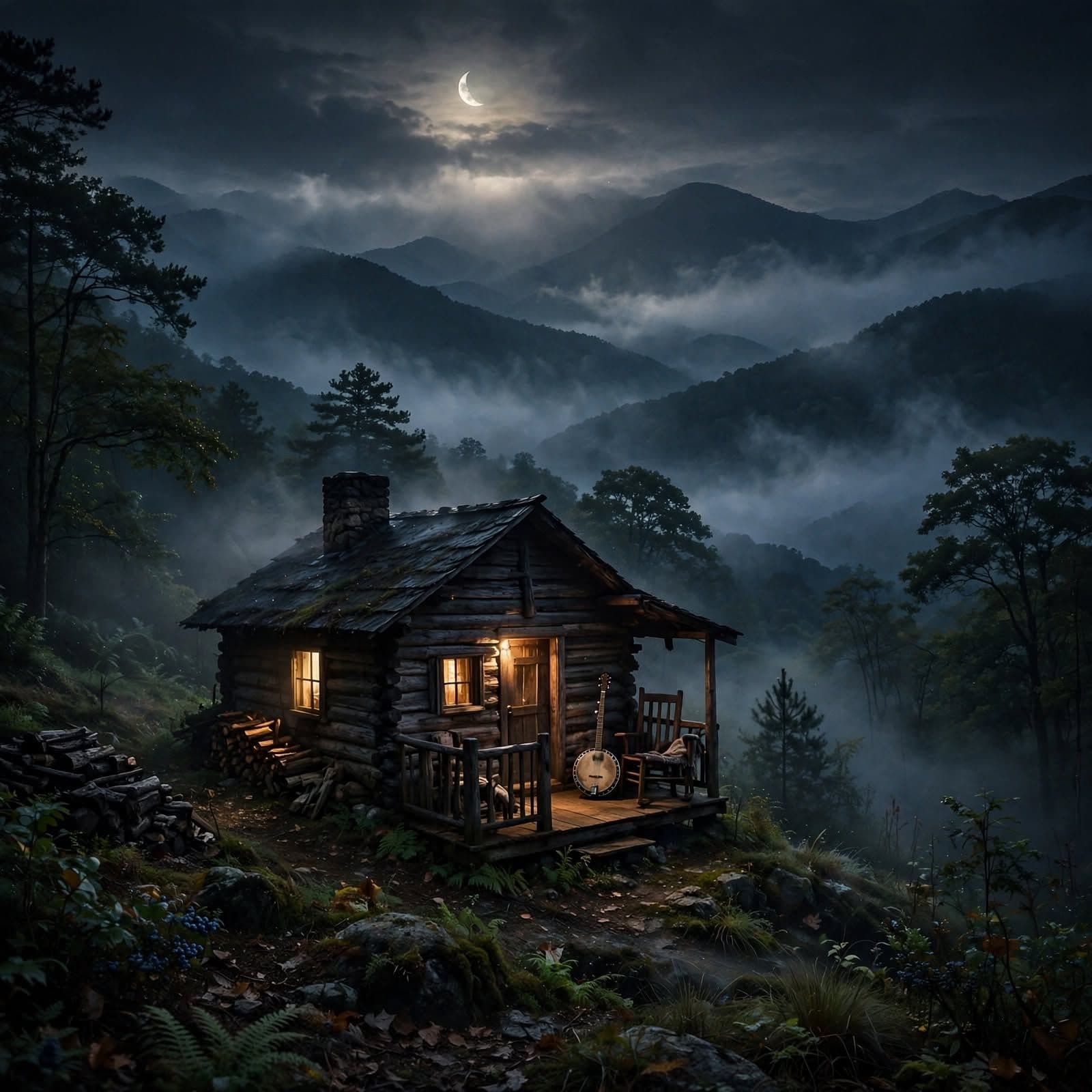 Appalachian Night Dark Mountain Folk