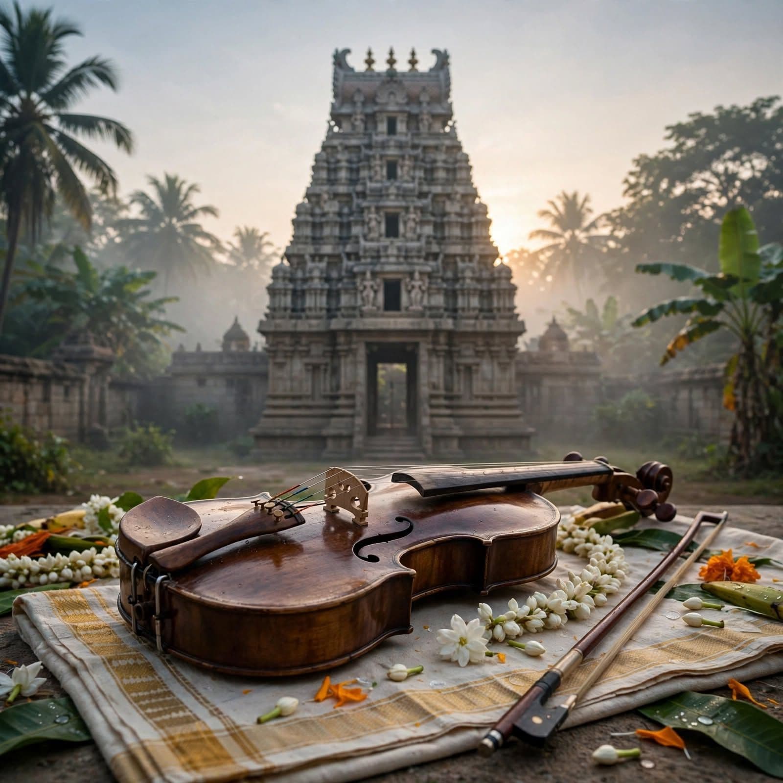 Tamil Carnatic Violin at Dawn Raag Bhairavi Music