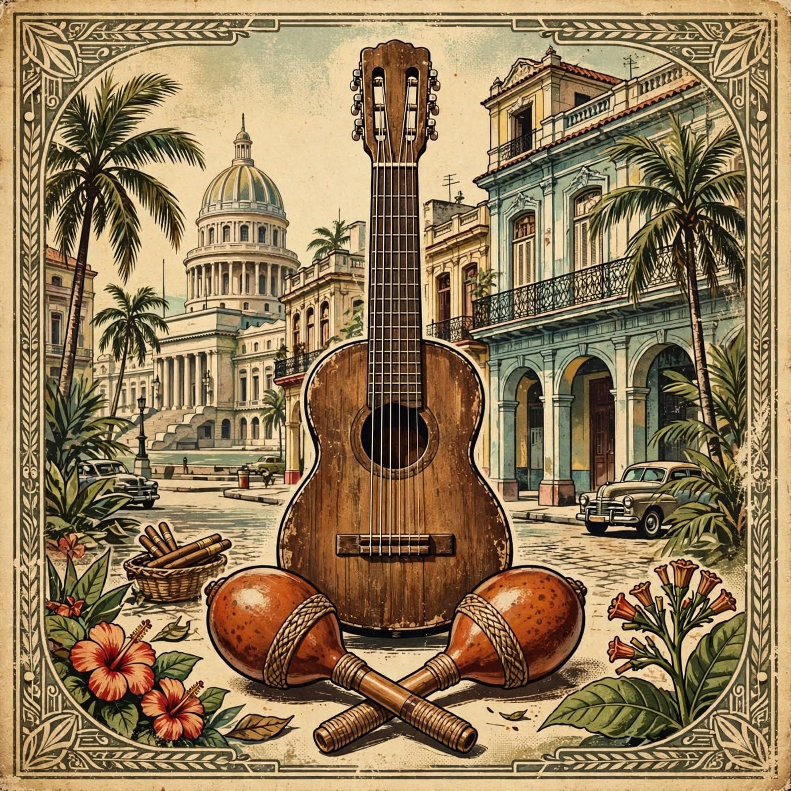 Cuban Son Montuno Vintage Latin Tres Guitar Music