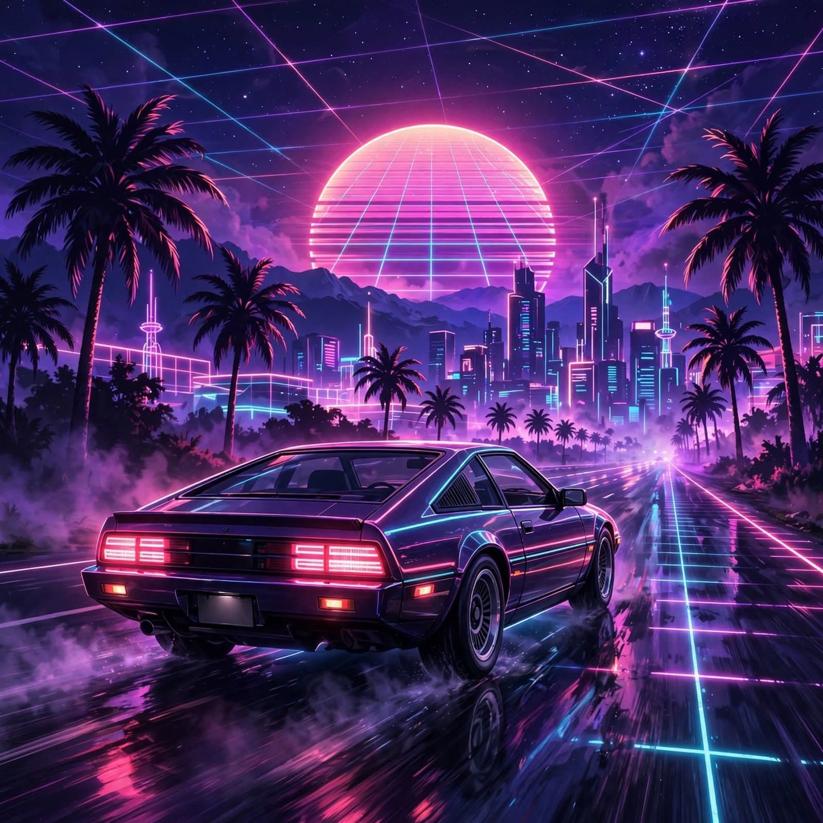Night Drive Synthwave Retro 80s Electronic Music