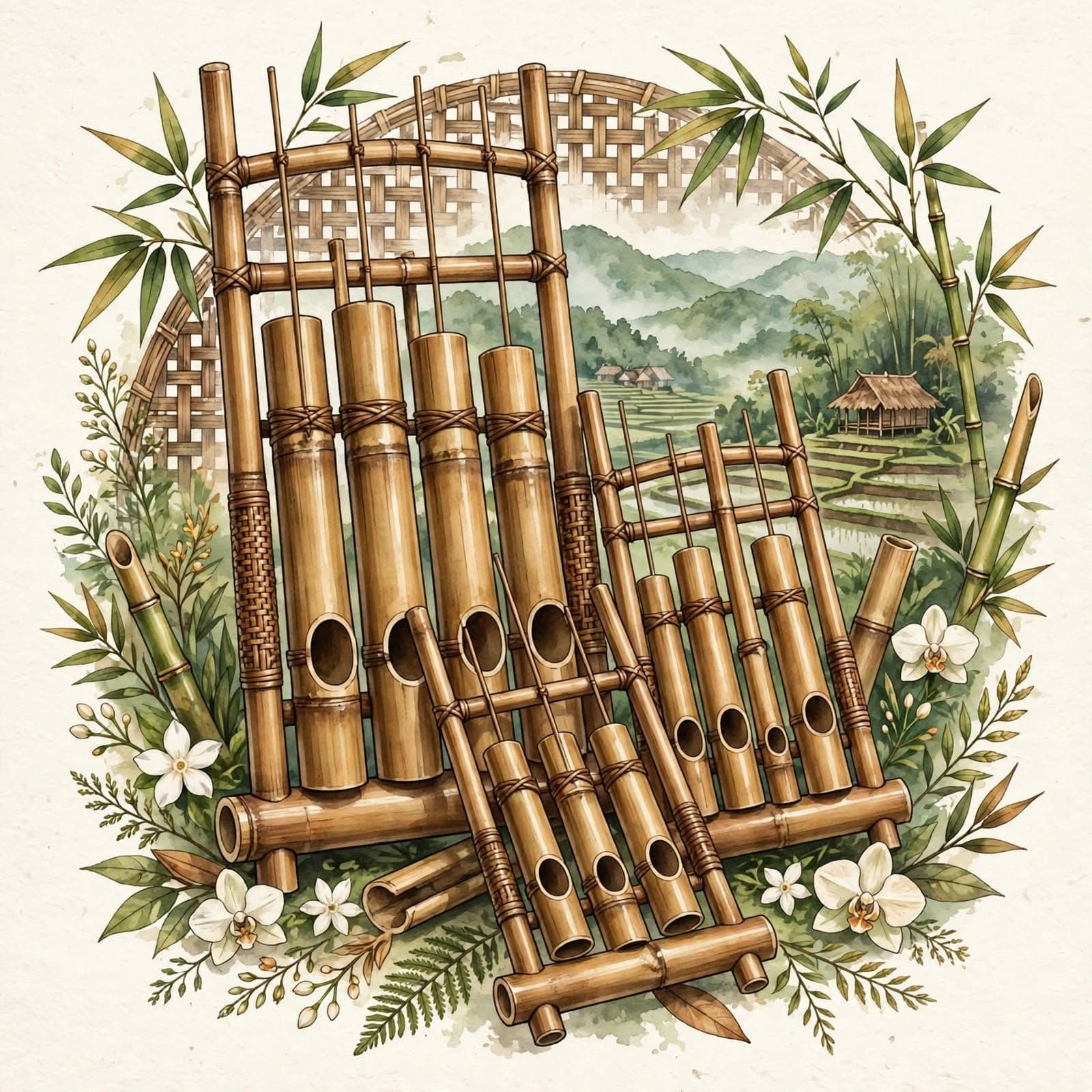 Sundanese Angklung Bamboo Ensemble Indonesian Music