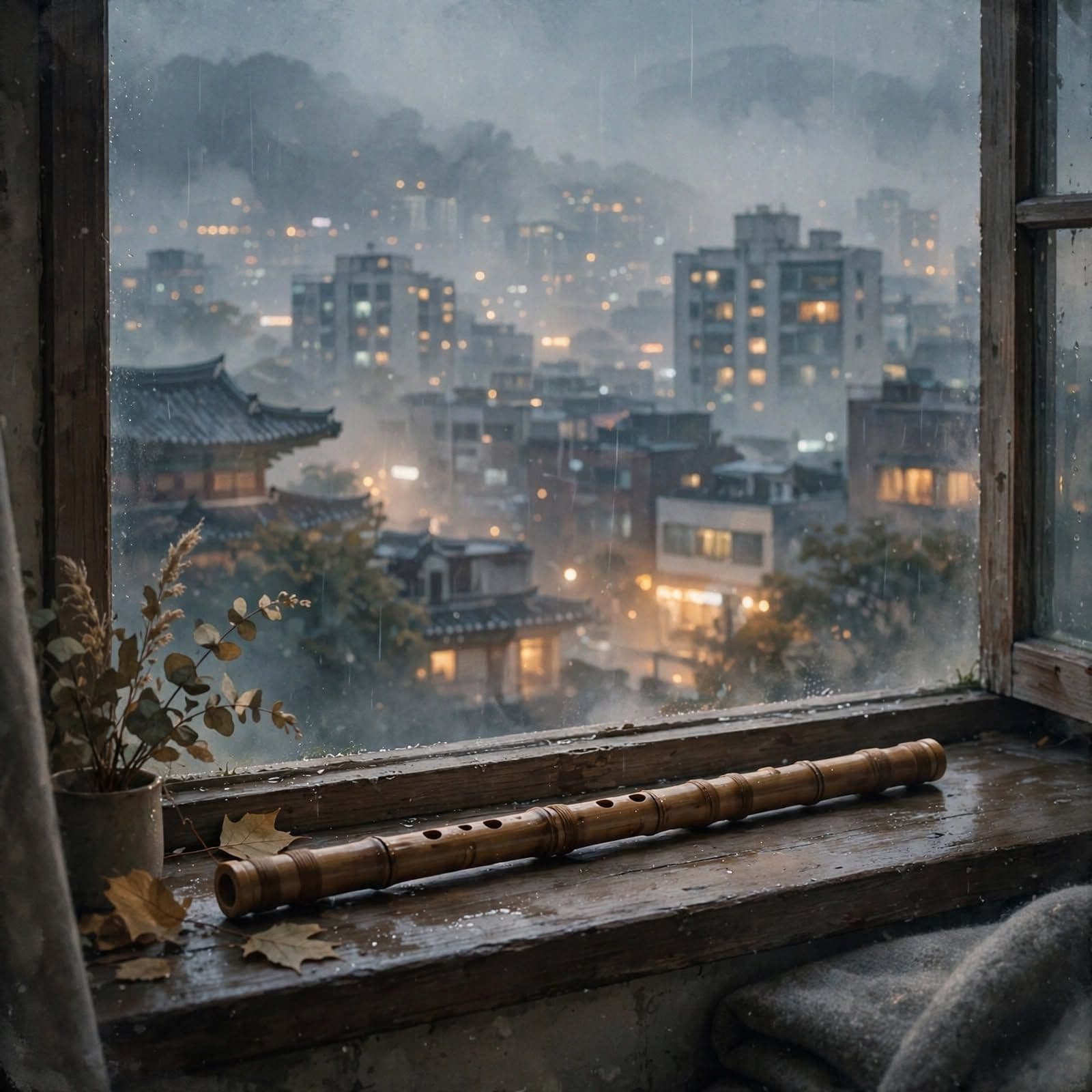 Flute Echoes in the City Korean Lo-Fi Beats