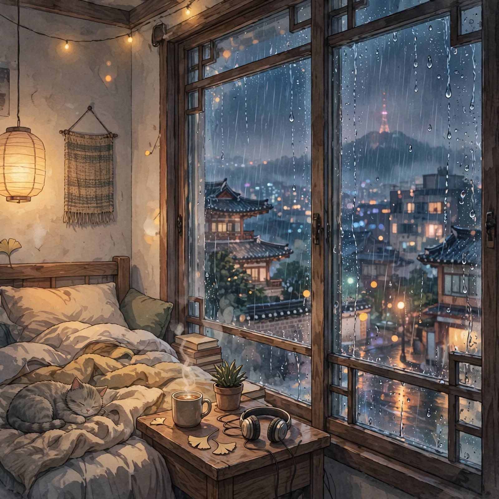 Sleepy Seoul Rain 2 Korean Lo-Fi Music
