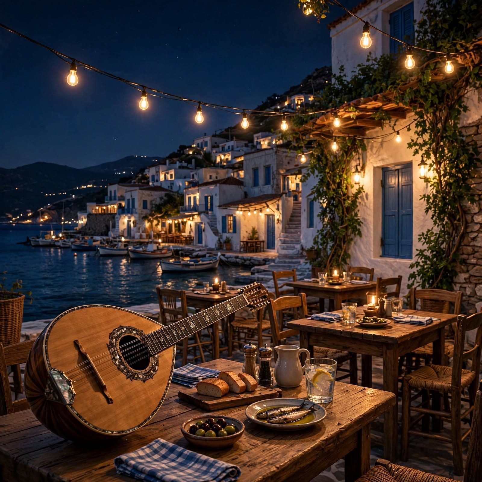 Greek Taverna Night Mediterranean Folk Music