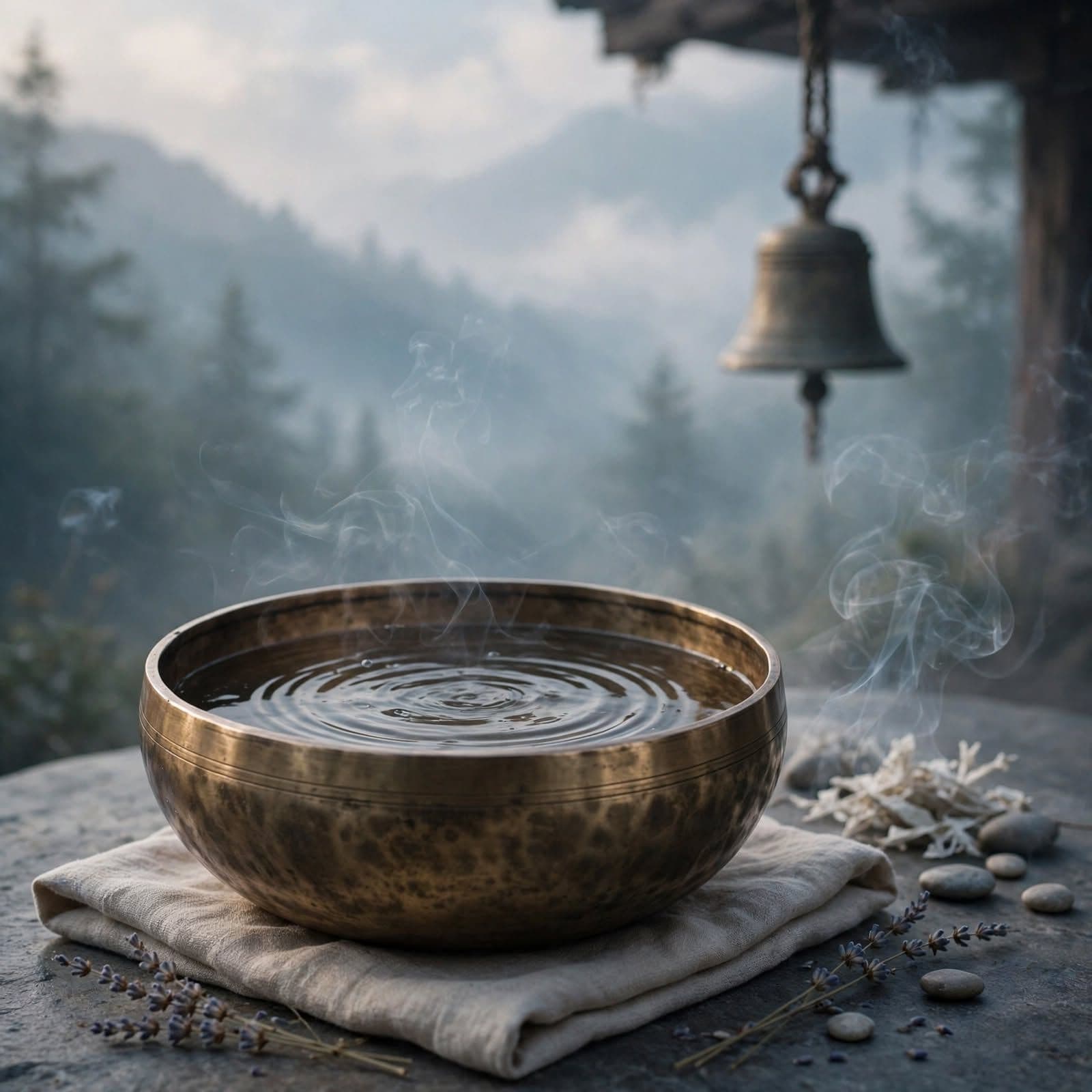 Deep Rest Tibetan Singing Bowl and Distant Monastery Bell